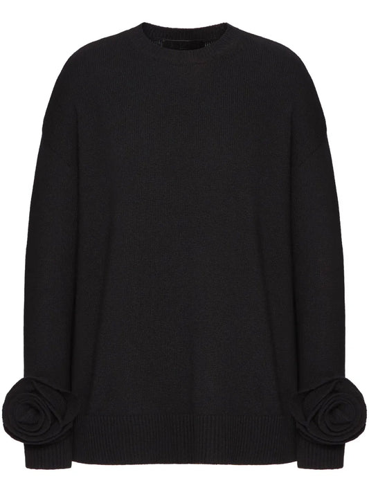 Rose-Appliqué Sweater