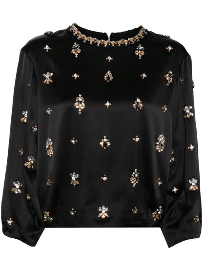 Disco Crystal-Embellished Top