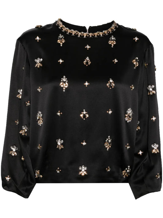 Disco Crystal-Embellished Top