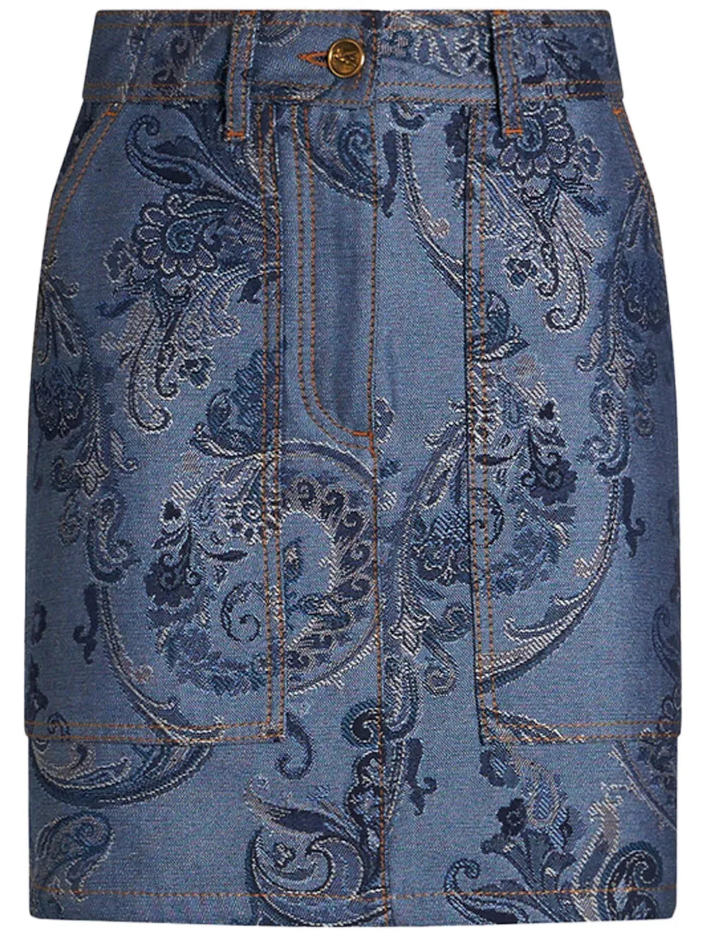 Jacquard Denim Mini Skirt