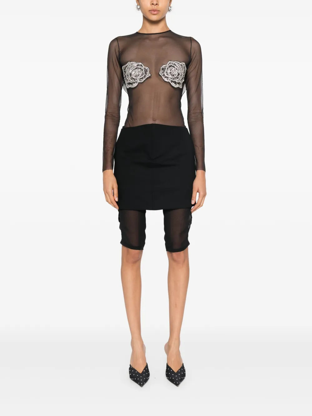 Floral-Appliqué Bodysuit