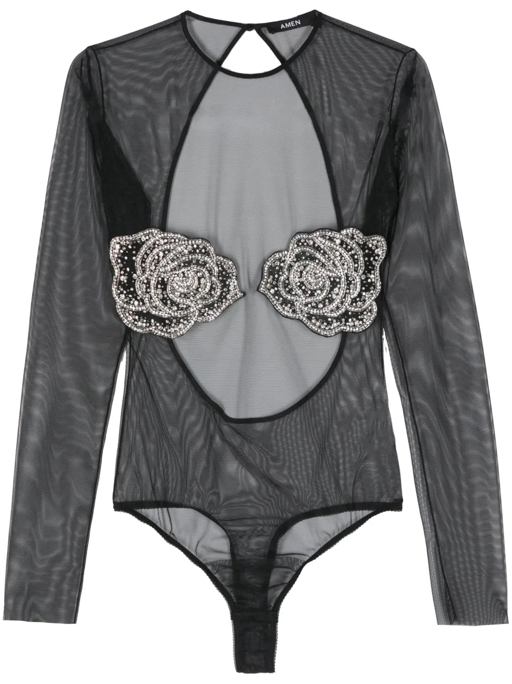 Floral-Appliqué Bodysuit