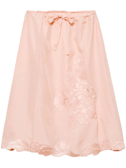 Embroidered Silk Skirt
