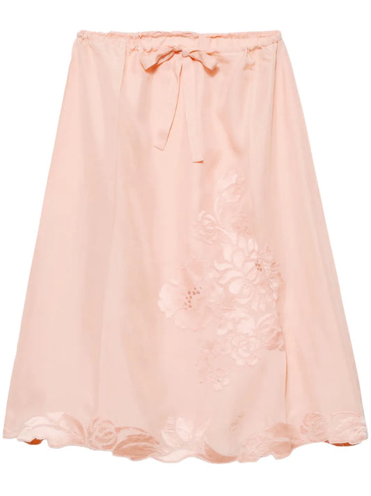 Embroidered Silk Skirt