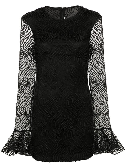 Shiny Flounce Mini Dress
