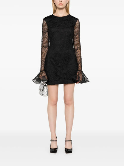 Shiny Flounce Mini Dress