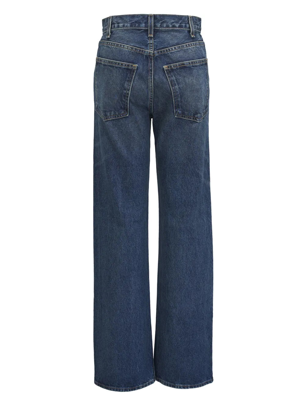 Whiskering Effect Mid-Rise Straight-Legged Jeans
