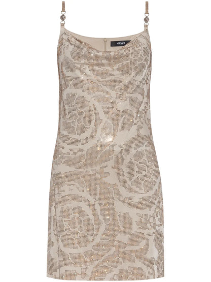 Crystal Barocco Slip Mini Dress