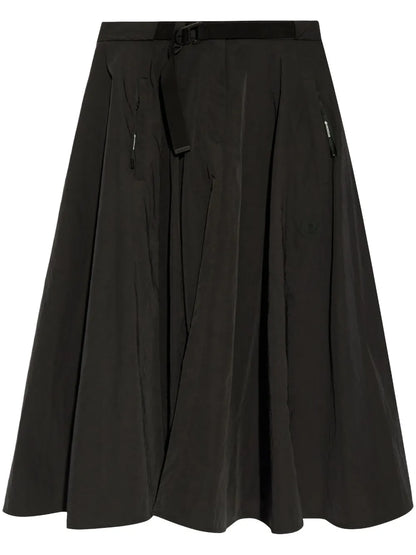 Logo-Patch Belted-Waist Skirt