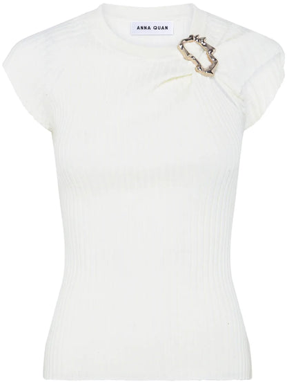 Gathered Hardware Knitted Top