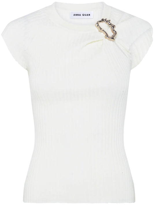 Gathered Hardware Knitted Top