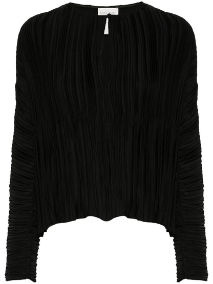Plissé-Effect Blouse