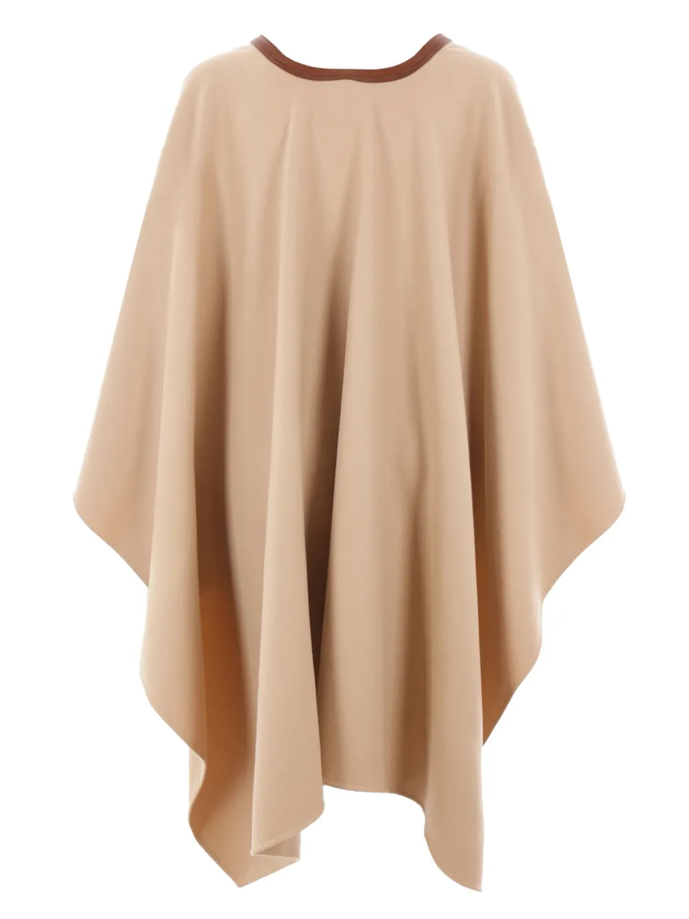 Leather-Trim Cashmere Cape