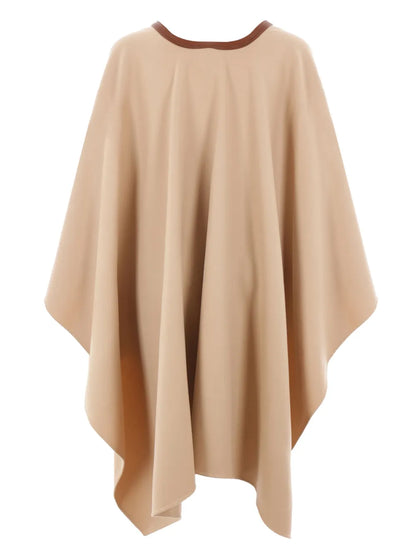 Leather-Trim Cashmere Cape