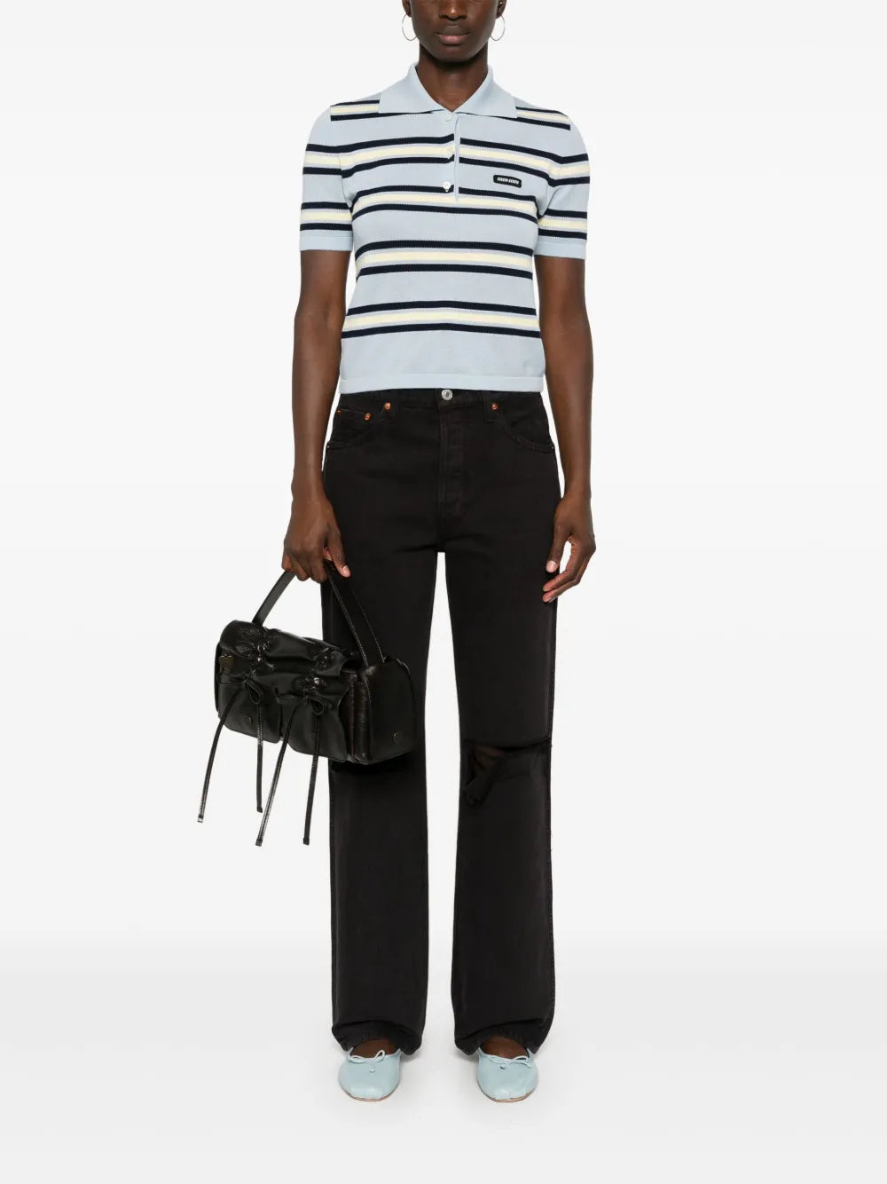 High-Waisted Flared-Leg Jeans