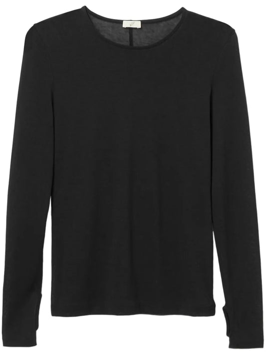 Long-Sleeve Semi-Sheer Top