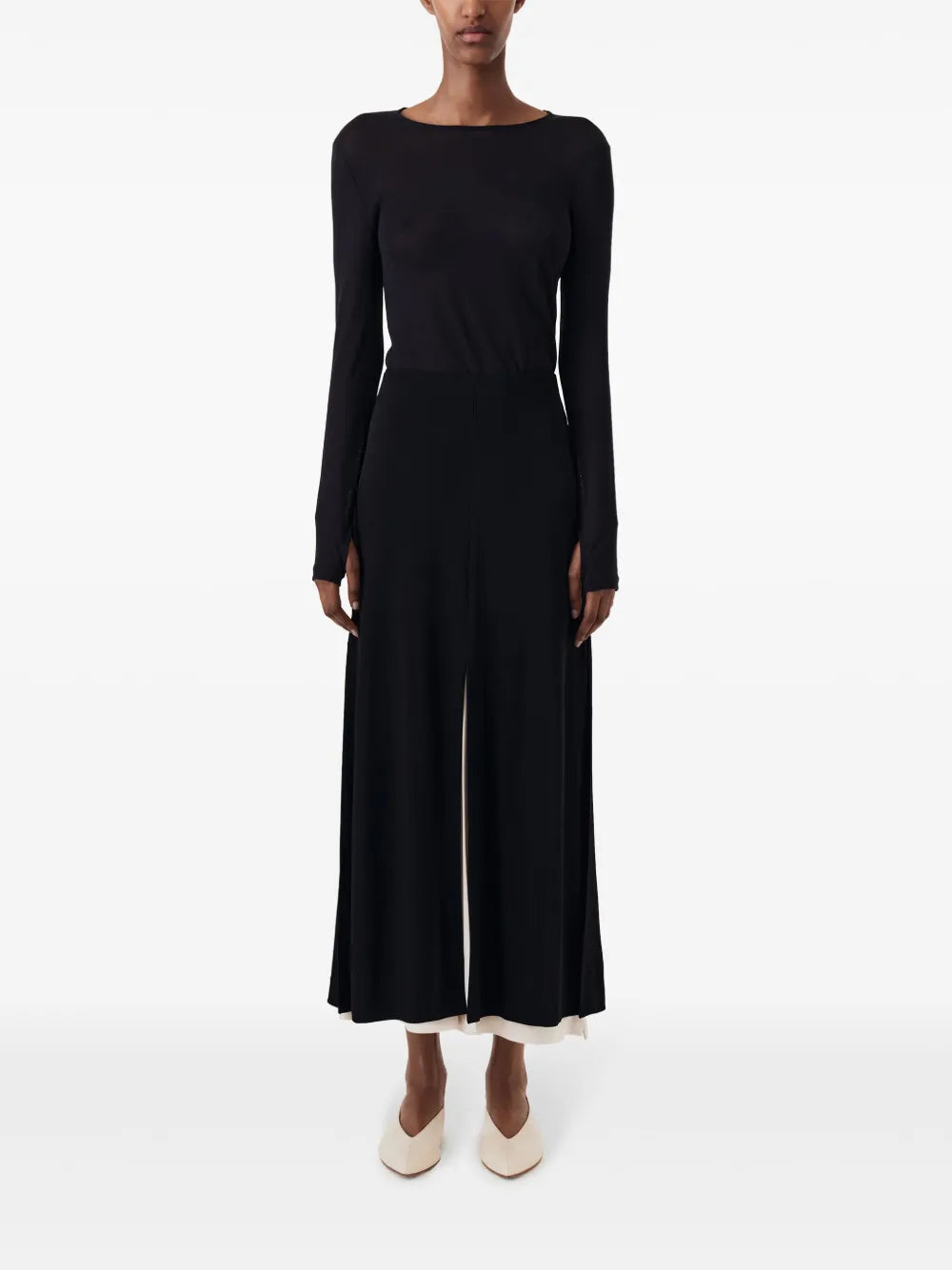 Long-Sleeve Semi-Sheer Top