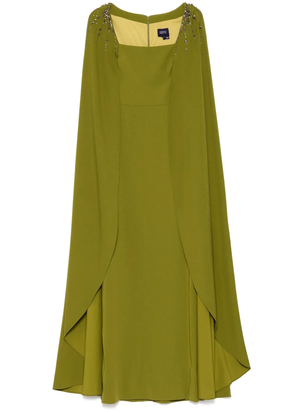 Embellished Cape Gown Dress