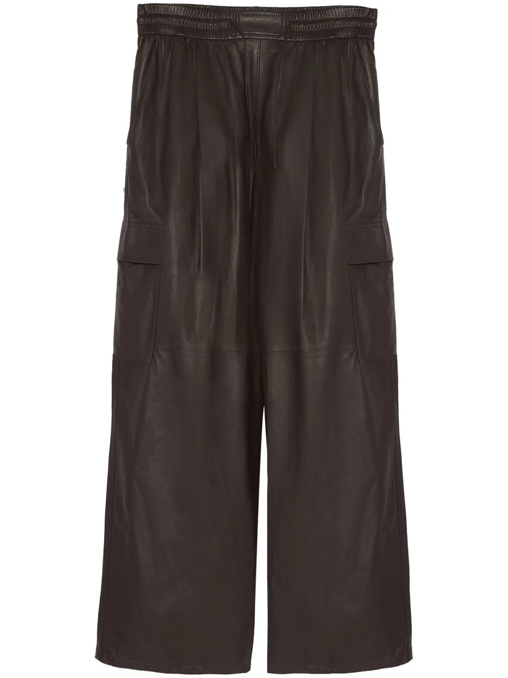 Leather Wide-Leg Trousers