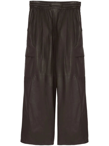 Leather Wide-Leg Trousers