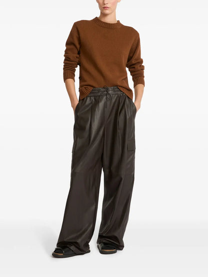 Leather Wide-Leg Trousers