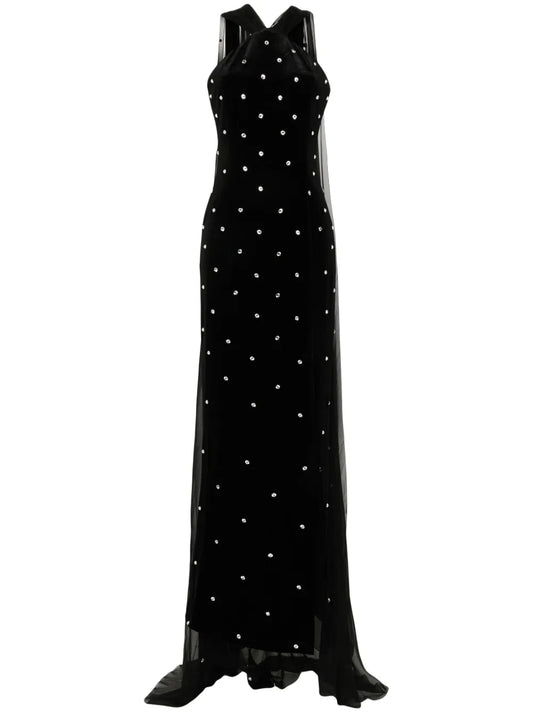 Embroidered Velvet Dress