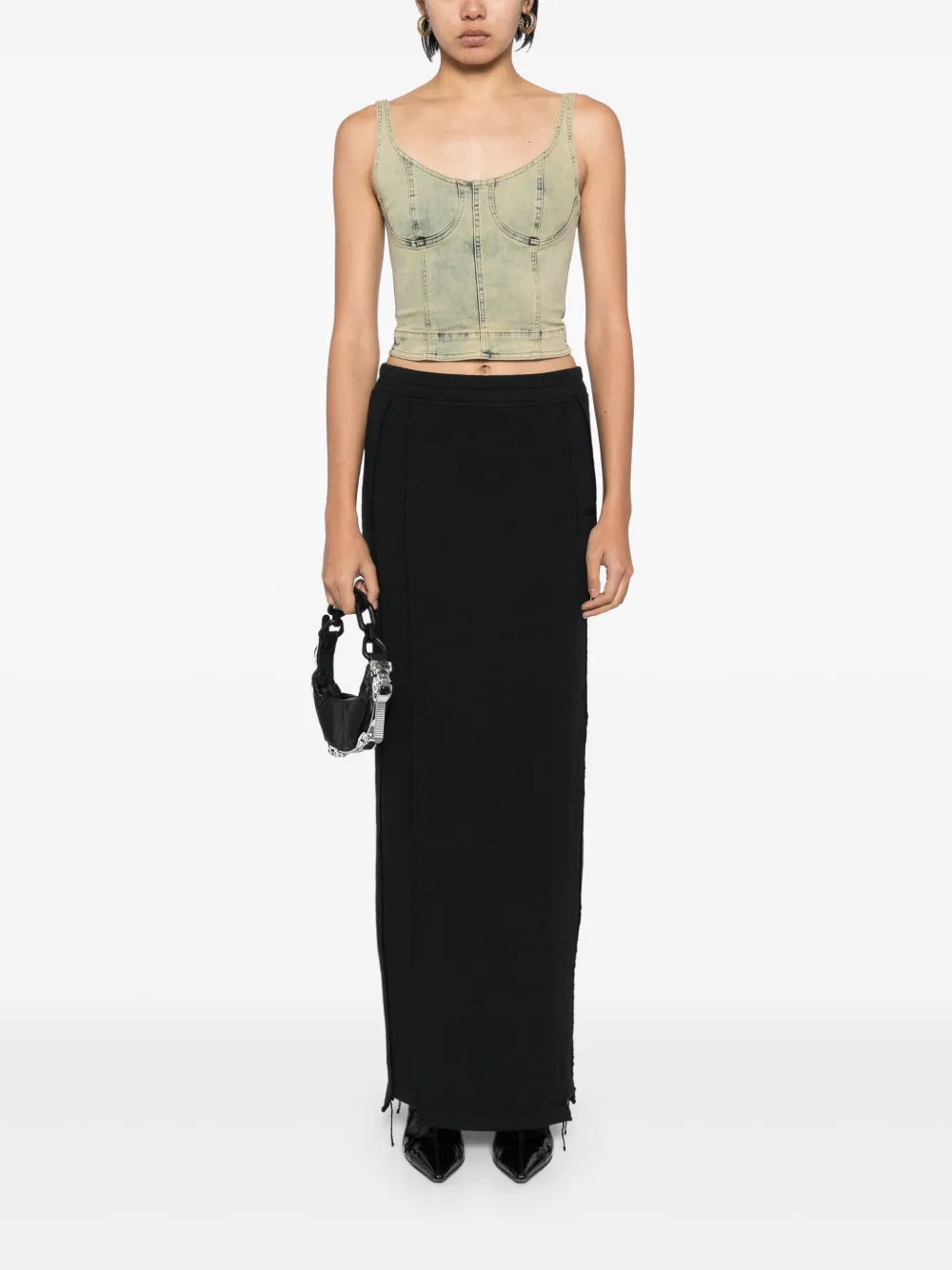 Embroidered Jersey Maxi Skirt