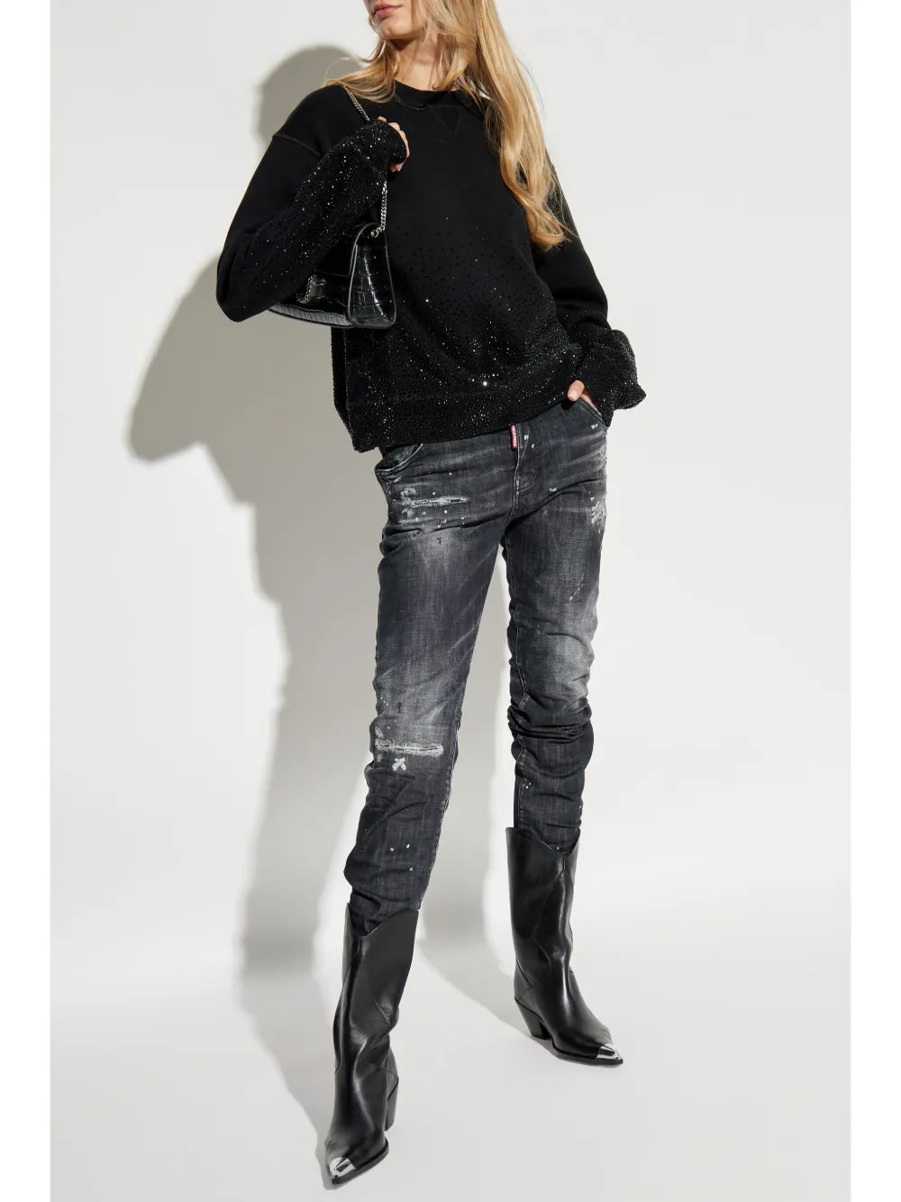 Rhinestone-Embellished Sweatshirt
