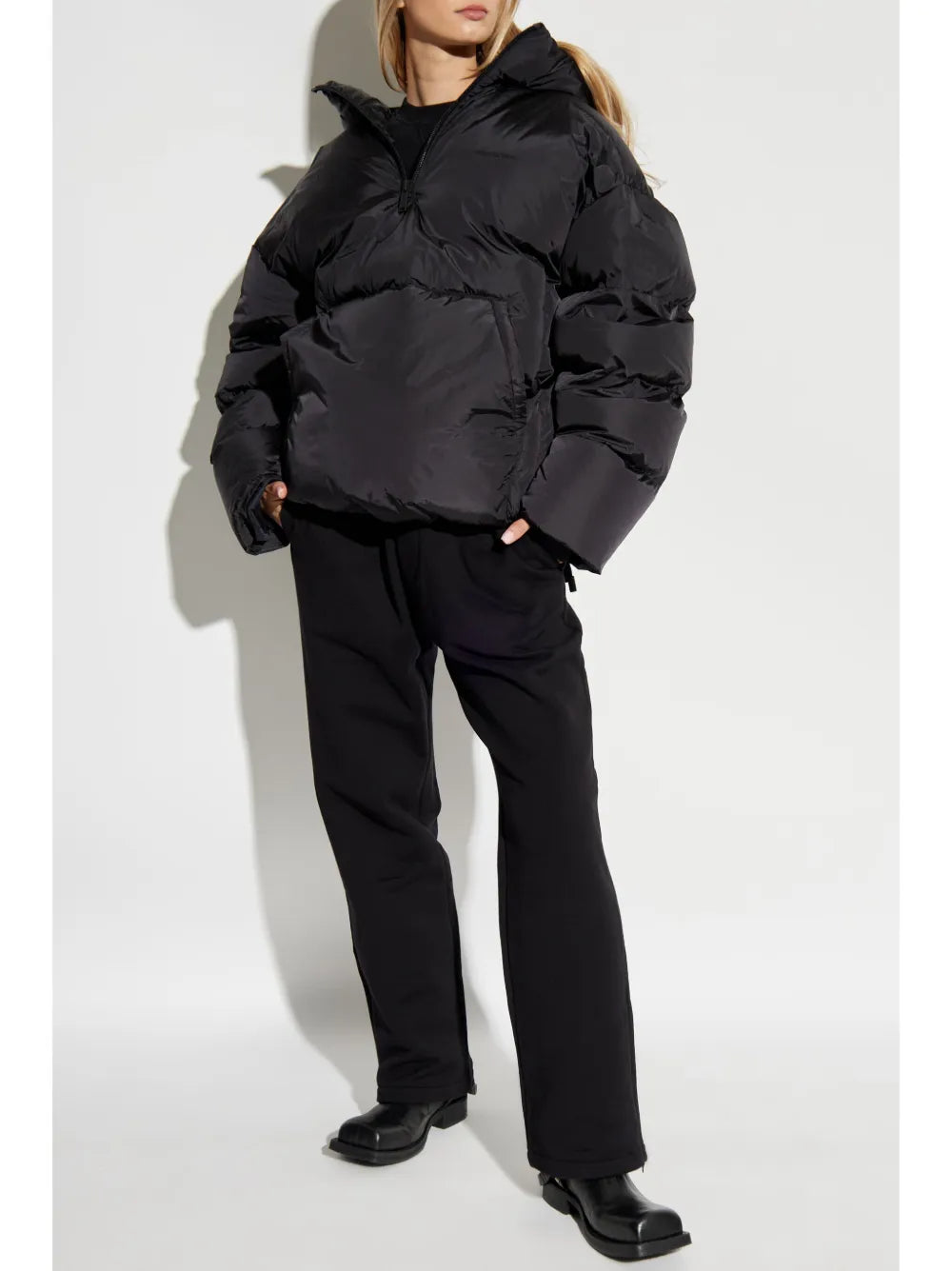 Logo-Embroidered Down Jacket