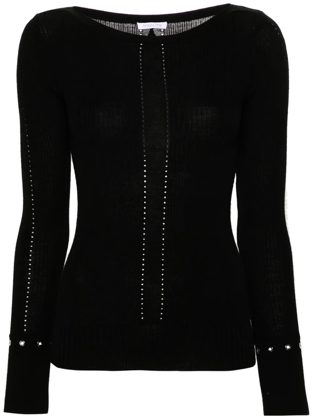 Pointelle-Trim Sweater