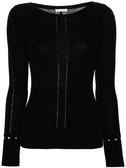Pointelle-Trim Sweater