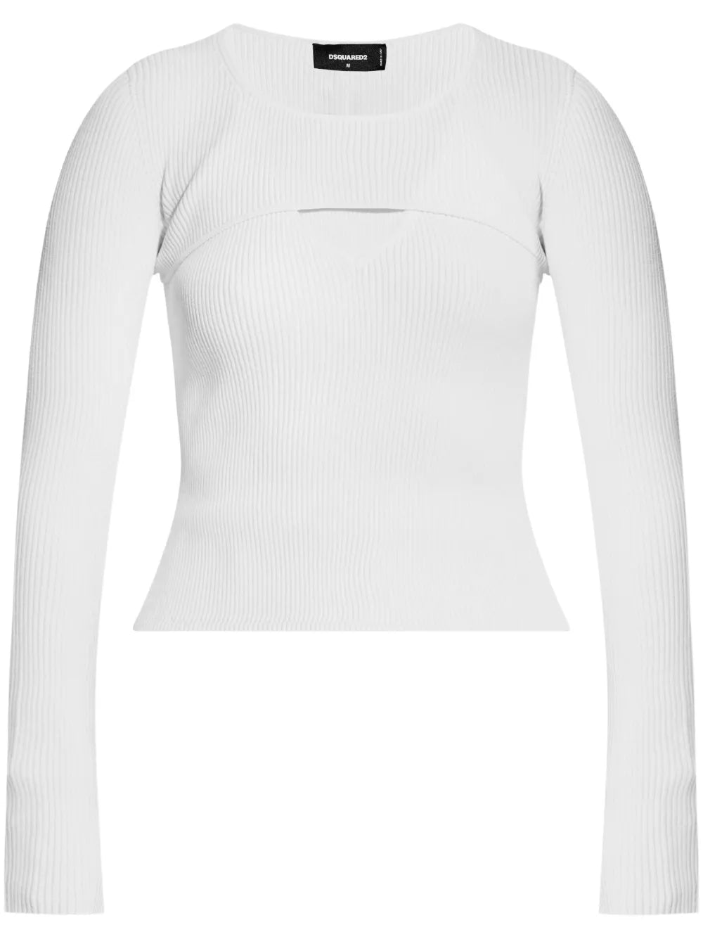 Cut-Out Ribbed-Knit Top