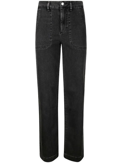 Washed Straight-Leg Jeans