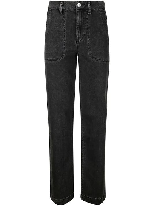 Washed Straight-Leg Jeans
