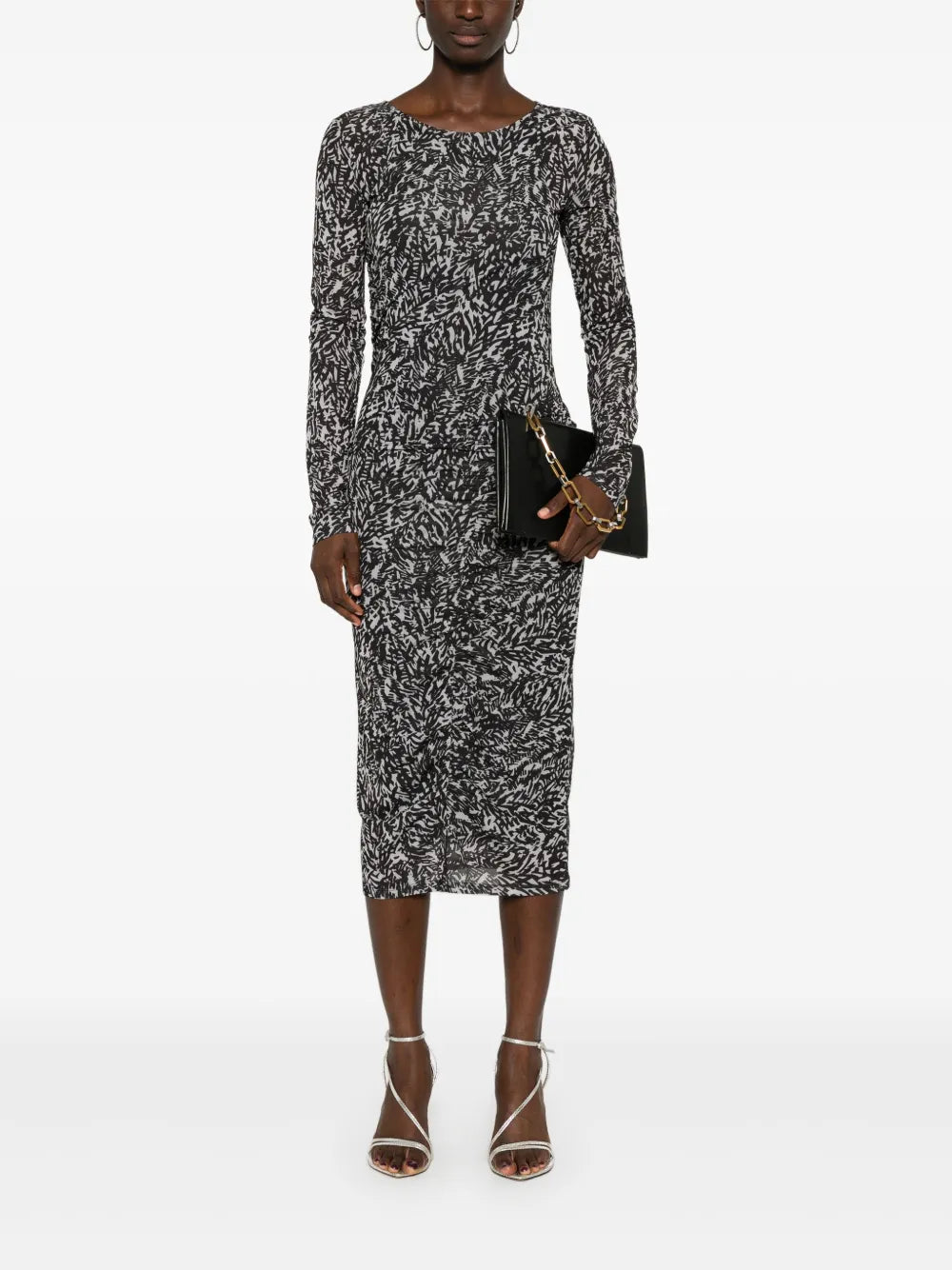 Abstract-Print Midi Dress