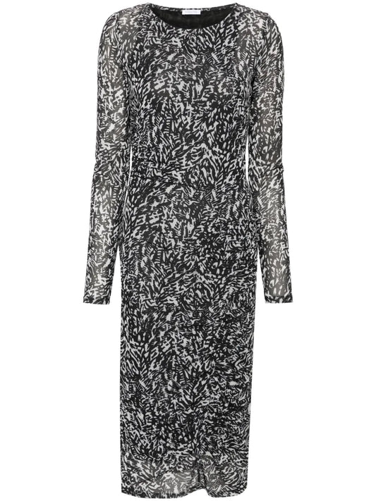Abstract-Print Midi Dress