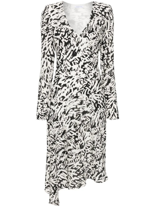 Abstract-Print Midi Dress