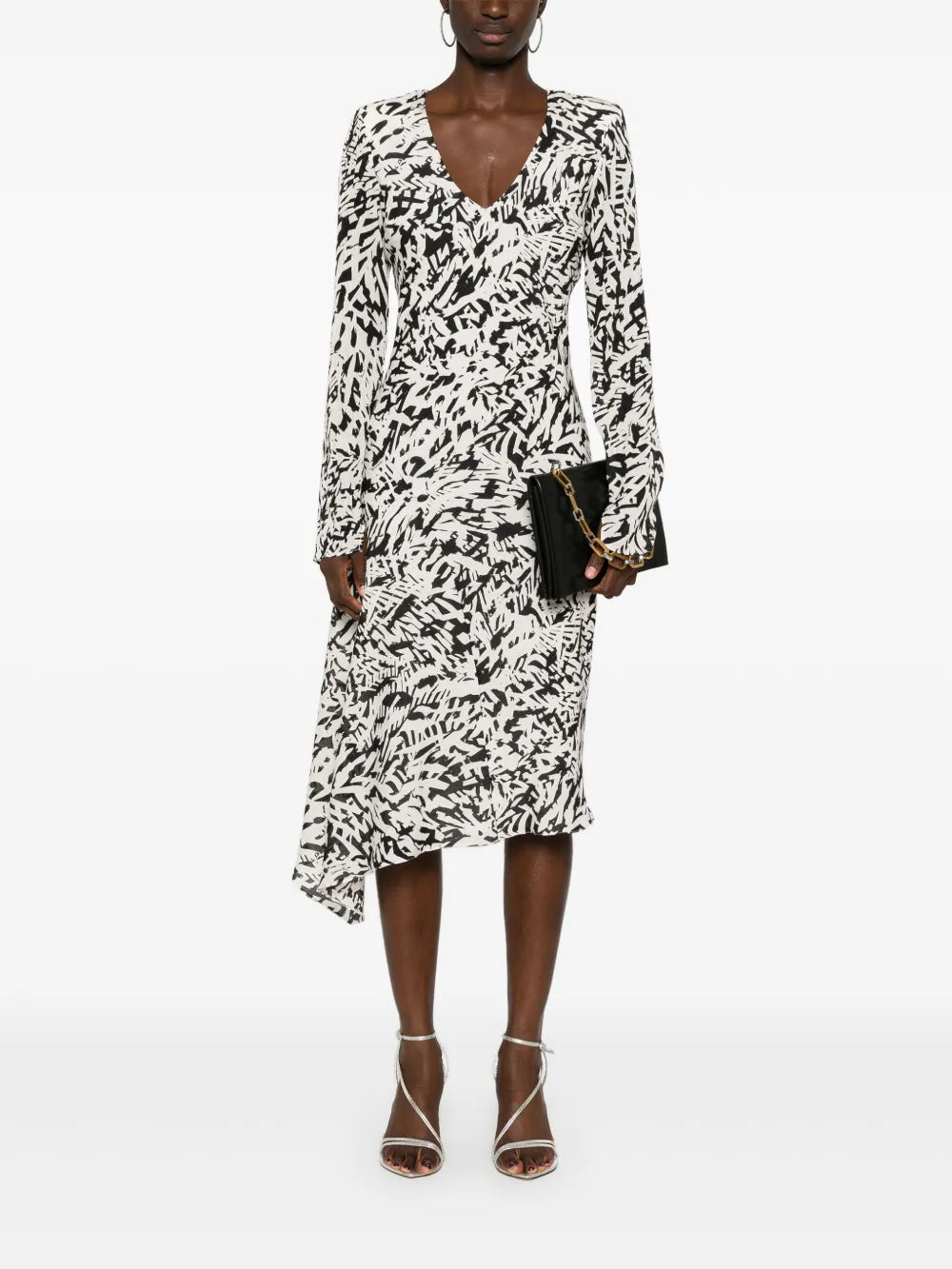 Abstract-Print Midi Dress