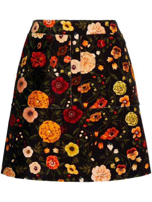 Floral-Print Skirt