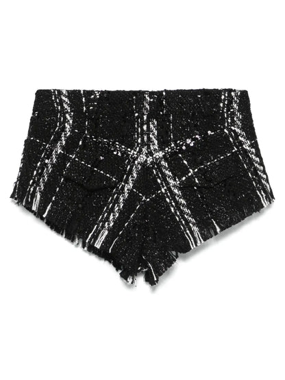 Frayed-Edge Tweed Shorts