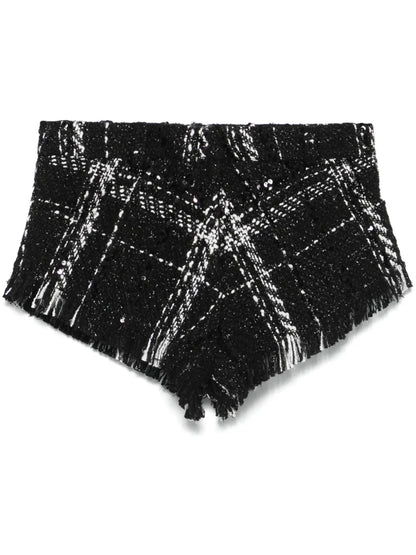 Frayed-Edge Tweed Shorts