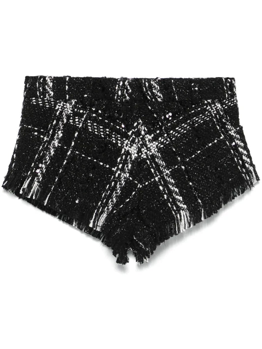 Frayed-Edge Tweed Shorts
