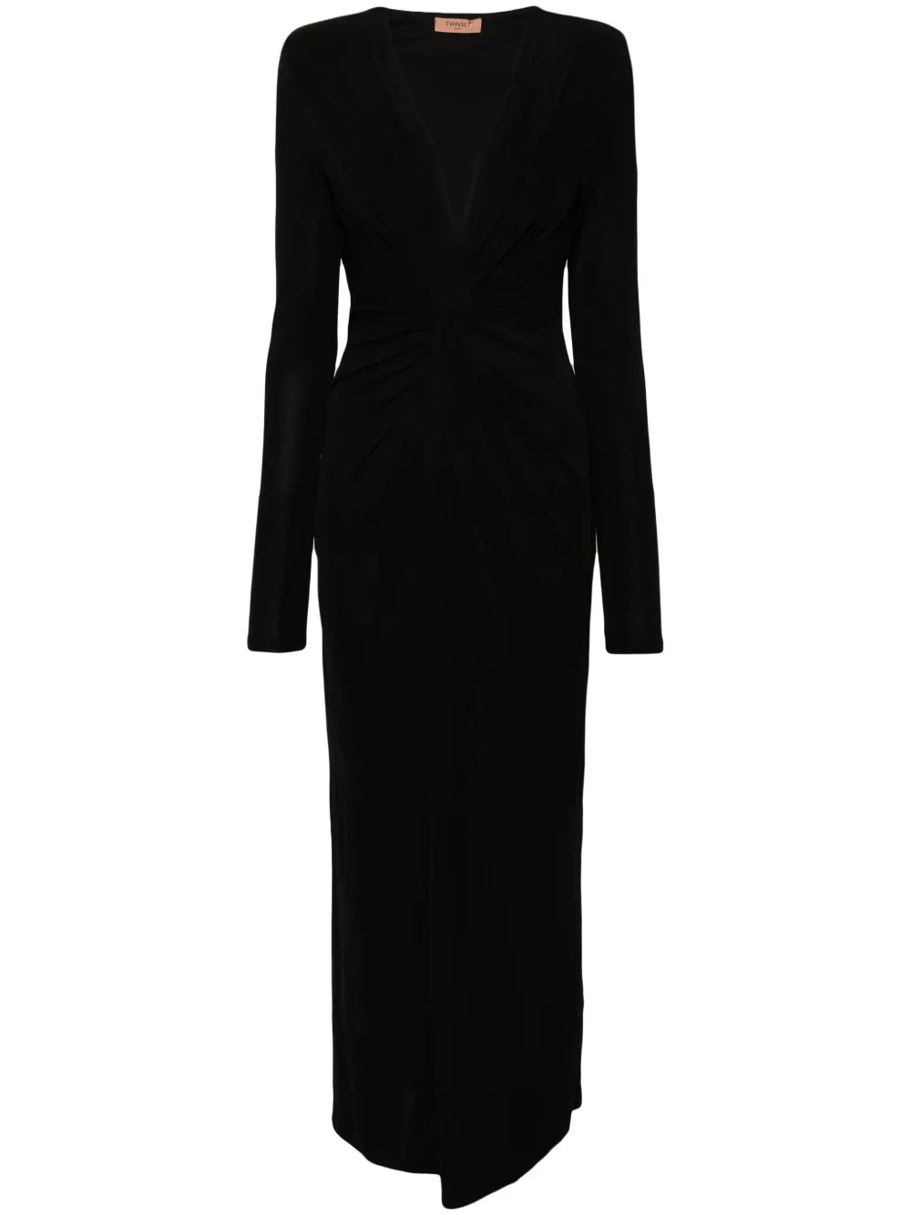 Draped-Detail Maxi Dress