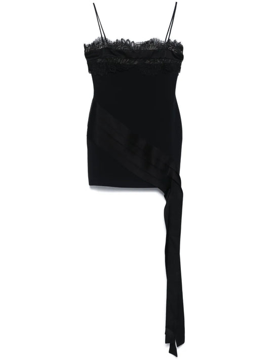 Lace-Panel Mini Dress