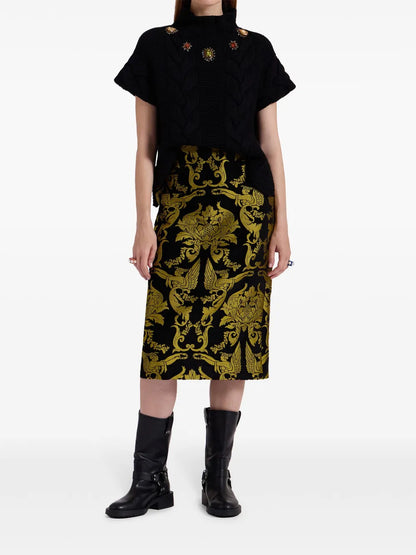 Printed Pencil Skirt