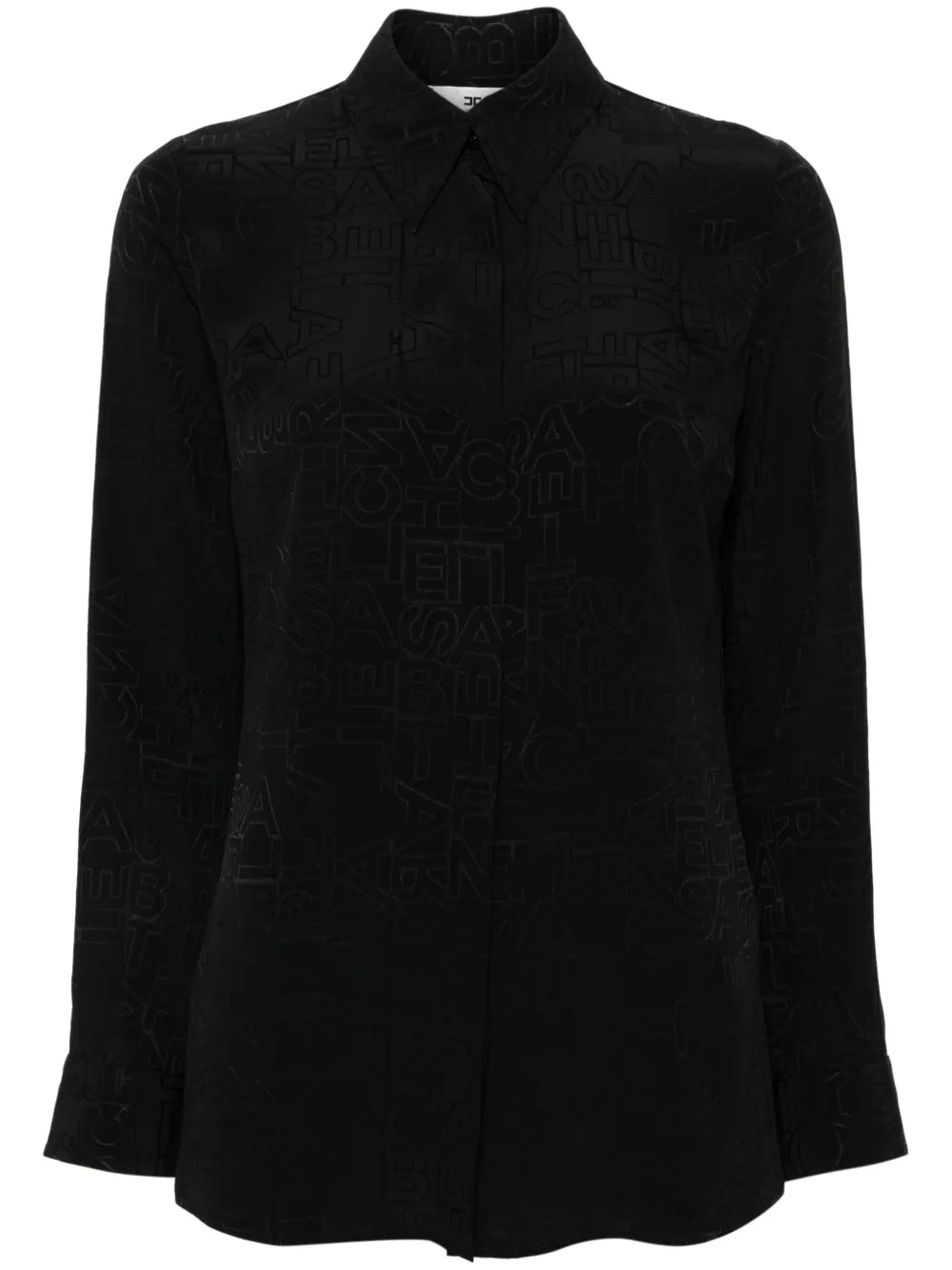 Logo-Jacquard Georgette Blouse
