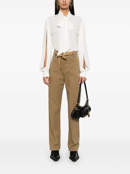 Pussy-Bow Silk Blouse