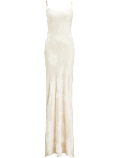 Lori Floral Lamé Jacquard Evening Dress