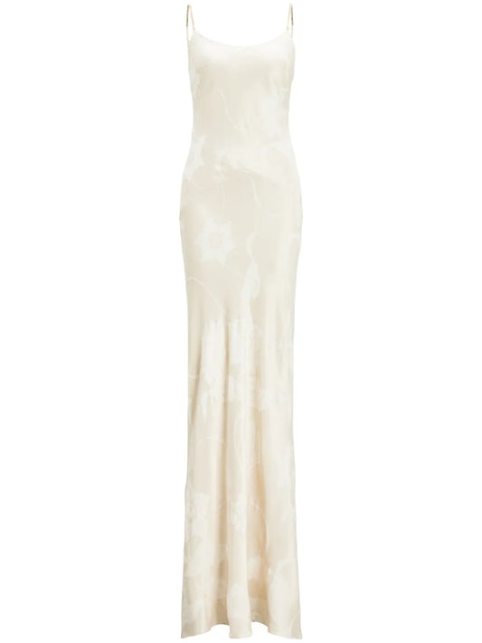 Lori Floral Lamé Jacquard Evening Dress