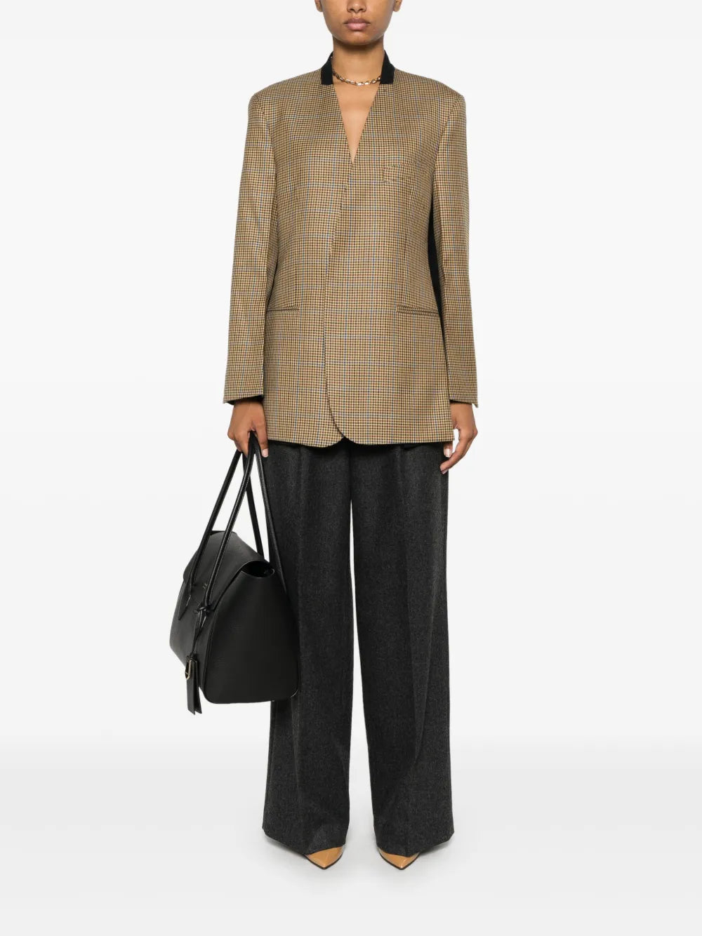 Pocket-Detail Collarless Jacket